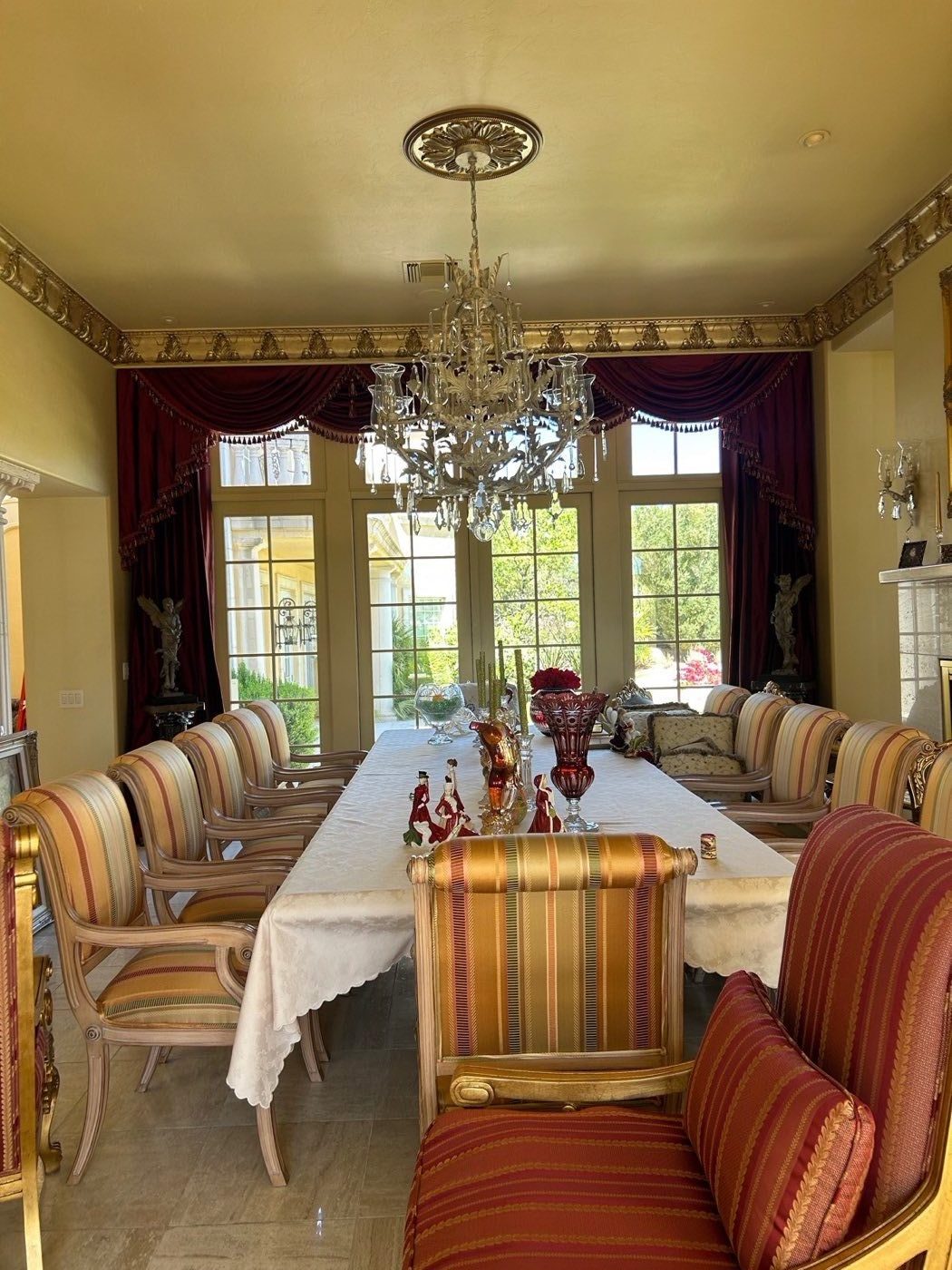 Custom drapery in a formal Tucson dining room