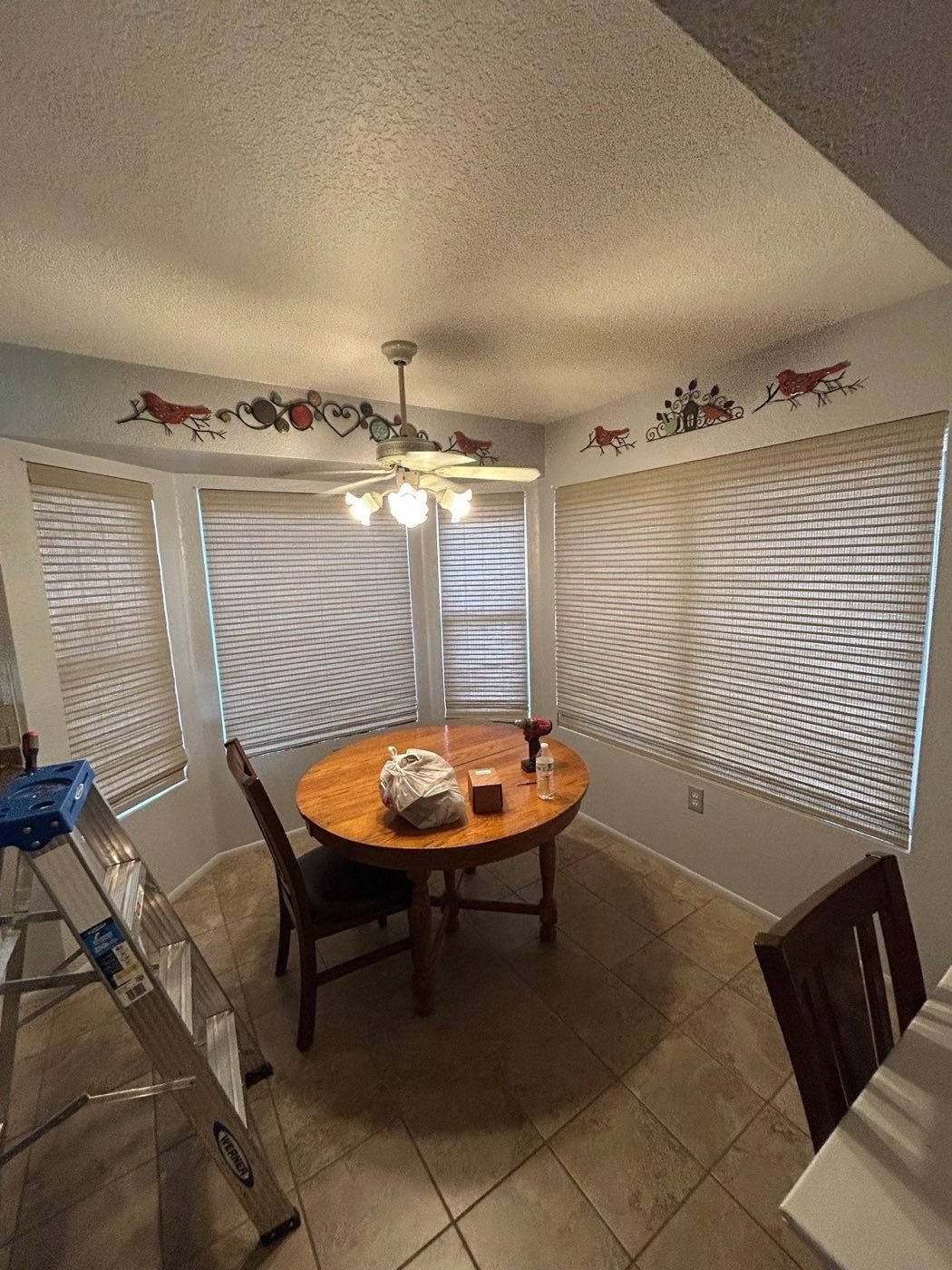 Woven wood shade in a Tucson home office