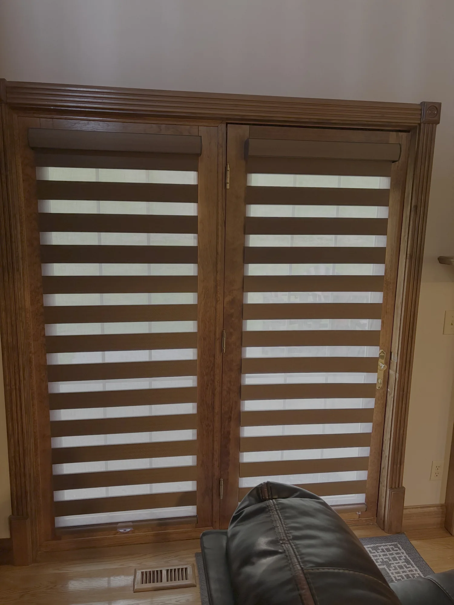 Banded dual shades installed by Love Is Blinds